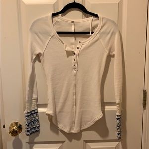 Free People Waffle Shirt